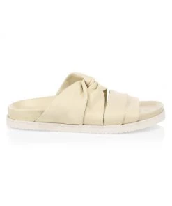 3.1 Phillip Lim Twisted Leather Pool Slides Vanilla