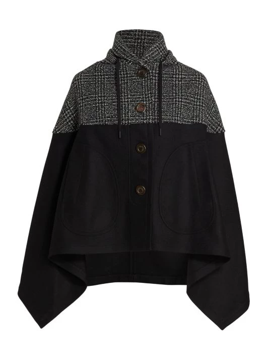 See By Chloé City Pieced Wool Cape 1 See By Chloé City Pieced Wool Cape