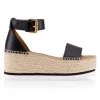 See By Chloé Glyn Leather Espadrille Wedge Sandals