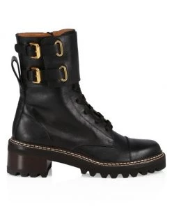 See By Chloé Mallory Leather Combat Boots