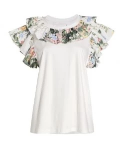 See By Chloé Ruffled Cotton Jersey Top