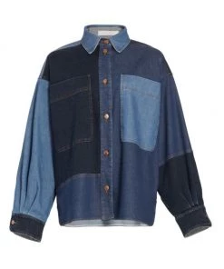 See By Chloé Patchwork Denim Oversized Shacket
