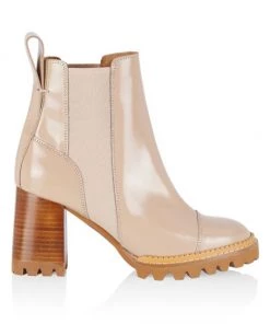 See By Chloé Mallory Leather Block-Heel Chelsea Boots