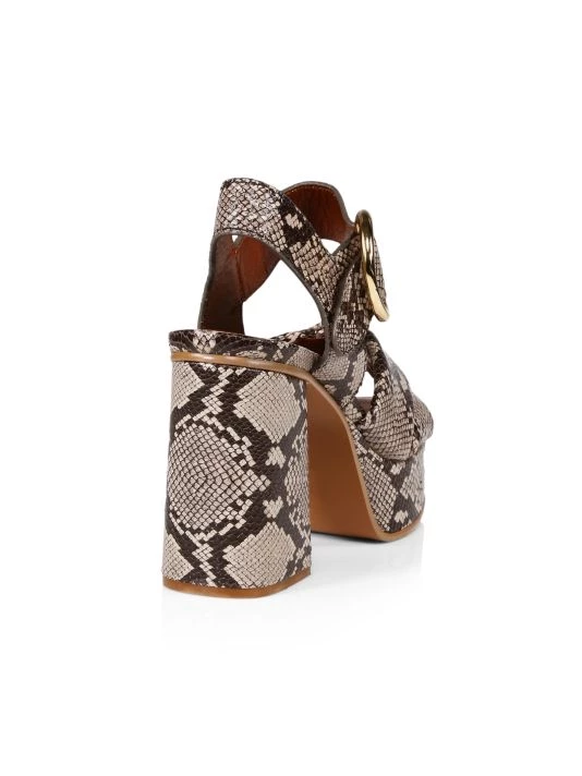 See By Chloé Lyna Python-Embossed Leather Platform Sandals 3 See By Chloé Lyna Python-Embossed Leather Platform Sandals - Image 3