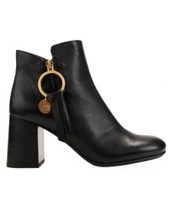 See By Chloé Louise Block-Heel Leather Ankle Boots