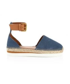 See By Chloé Glyn Leather Ankle-Strap Espadrille Flats