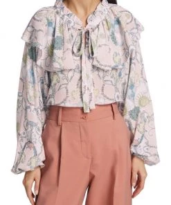 See By Chloé Multicolor Tie-Neck Blouse -See by Chloé And 3.1 Phillip Lim Sales unnamed file 554