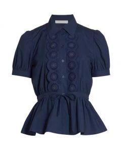 See By Chloé Embroidered Peplum Top
