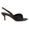 3.1 Phillip Lim Brigitte Twisted Leather Slingback Kitten Heel Sandals Black