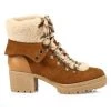 See By Chloé Eileen Shearling-Trimmed Suede Block-Heel Boots