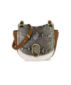 3.1 Phillip Lim Alix Python-Embossed Leather Saddle Bag