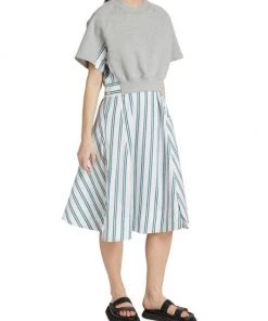 3.1 Phillip Lim Striped Cotton French Terry Combo Dress -See by Chloé And 3.1 Phillip Lim Sales unnamed file 706
