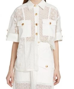 3.1 Phillip Lim Eyelet Cotton Camp Shirt -See by Chloé And 3.1 Phillip Lim Sales unnamed file 782