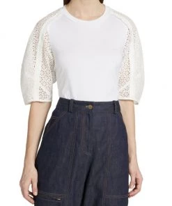 3.1 Phillip Lim Broderie Anglaise Cotton Combo T-Shirt -See by Chloé And 3.1 Phillip Lim Sales unnamed file 814