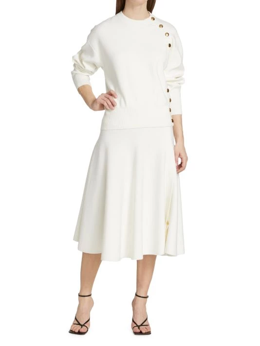 3.1 Phillip Lim Button-Embellished Crewneck Sweater White 2 3.1 Phillip Lim Button-Embellished Crewneck Sweater White - Image 2