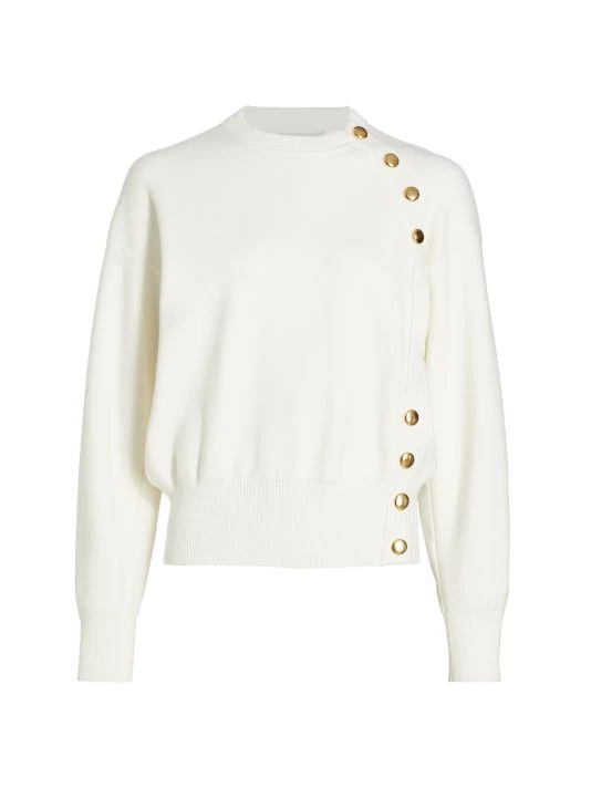 3.1 Phillip Lim Button-Embellished Crewneck Sweater White 3 3.1 Phillip Lim Button-Embellished Crewneck Sweater White - Image 3