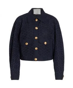 3.1 Phillip Lim Broderie Anglaise Cotton Moto Jacket