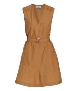3.1 Phillip Lim Belted Cotton Poplin Utility Minidress