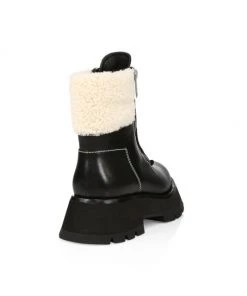 3.1 Phillip Lim Kate Zip Lug-Sole Shearling-Trimmed Leather Combat Boots 8 3.1 Phillip Lim Kate Zip Lug-Sole Shearling-Trimmed Leather Combat Boots -See by Chloé And 3.1 Phillip Lim Sales unnamed file 981