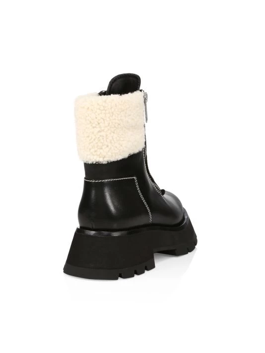 3.1 Phillip Lim Kate Zip Lug-Sole Shearling-Trimmed Leather Combat Boots 3 3.1 Phillip Lim Kate Zip Lug-Sole Shearling-Trimmed Leather Combat Boots - Image 3