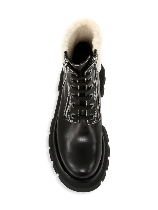 3.1 Phillip Lim Kate Zip Lug-Sole Shearling-Trimmed Leather Combat Boots 5 3.1 Phillip Lim Kate Zip Lug-Sole Shearling-Trimmed Leather Combat Boots - Image 5