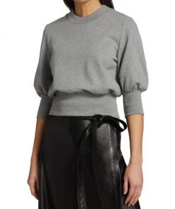 3.1 Phillip Lim Puff-Sleeve Cropped Sweatshirt -See by Chloé And 3.1 Phillip Lim Sales unnamed file 987